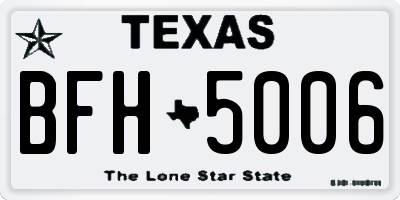 TX license plate BFH5006