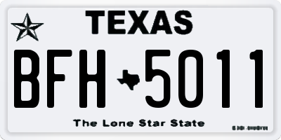 TX license plate BFH5011