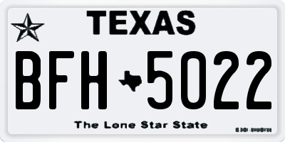 TX license plate BFH5022