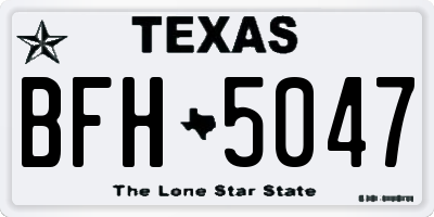 TX license plate BFH5047