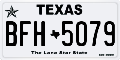 TX license plate BFH5079