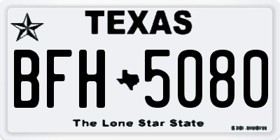 TX license plate BFH5080