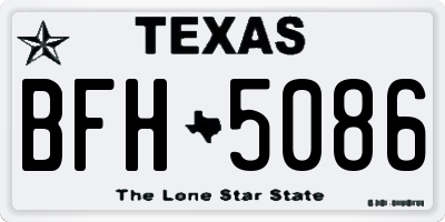 TX license plate BFH5086