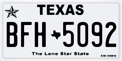 TX license plate BFH5092
