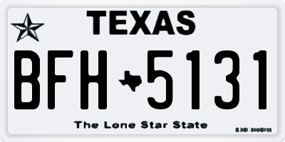 TX license plate BFH5131
