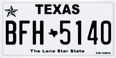 TX license plate BFH5140