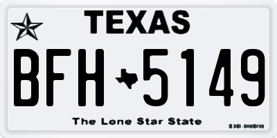 TX license plate BFH5149