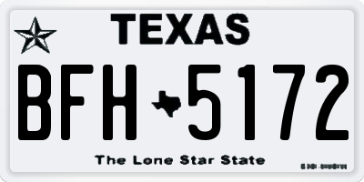 TX license plate BFH5172