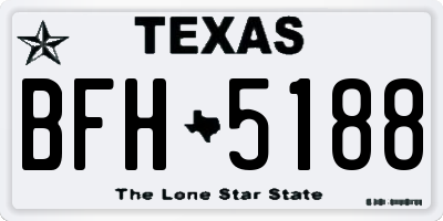 TX license plate BFH5188