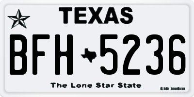 TX license plate BFH5236