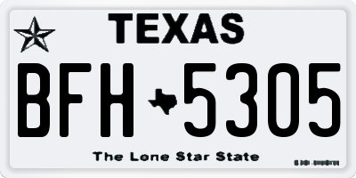TX license plate BFH5305