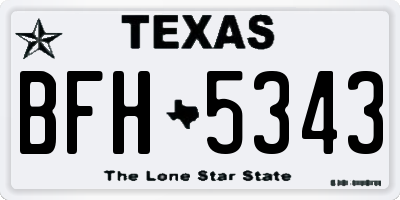 TX license plate BFH5343