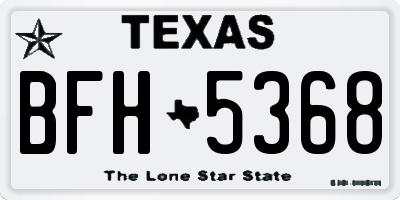TX license plate BFH5368