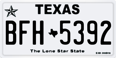 TX license plate BFH5392