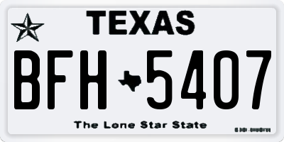 TX license plate BFH5407