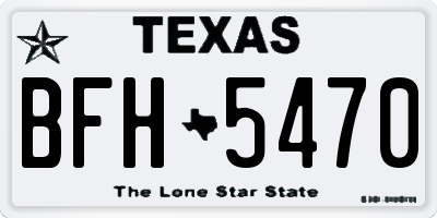 TX license plate BFH5470