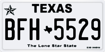 TX license plate BFH5529