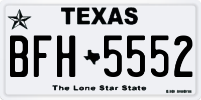 TX license plate BFH5552