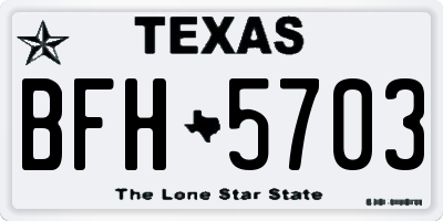 TX license plate BFH5703