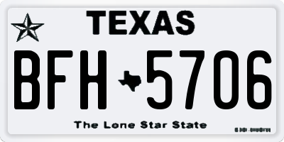 TX license plate BFH5706