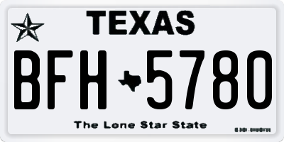 TX license plate BFH5780