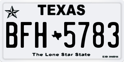 TX license plate BFH5783