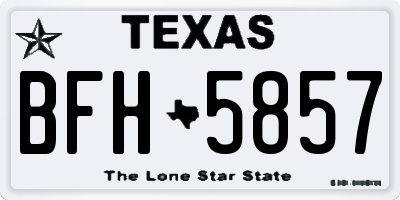 TX license plate BFH5857