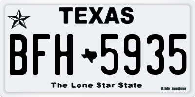 TX license plate BFH5935