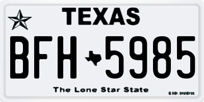 TX license plate BFH5985