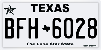 TX license plate BFH6028