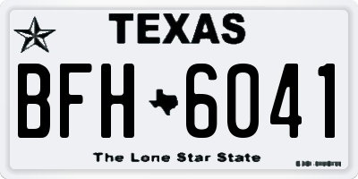 TX license plate BFH6041