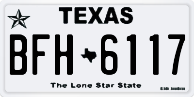 TX license plate BFH6117