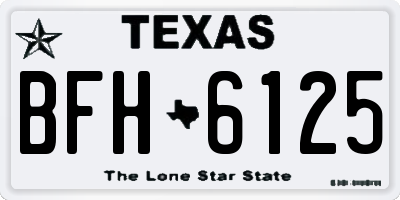 TX license plate BFH6125