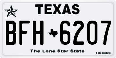 TX license plate BFH6207