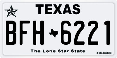 TX license plate BFH6221