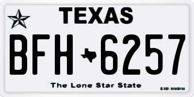 TX license plate BFH6257