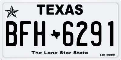 TX license plate BFH6291