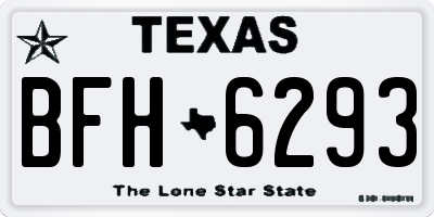 TX license plate BFH6293