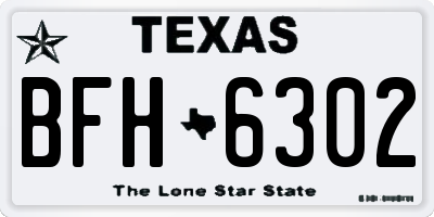 TX license plate BFH6302