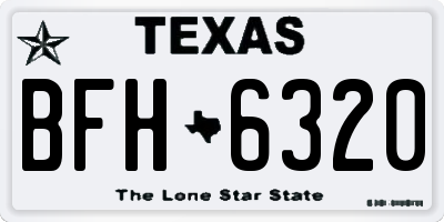 TX license plate BFH6320
