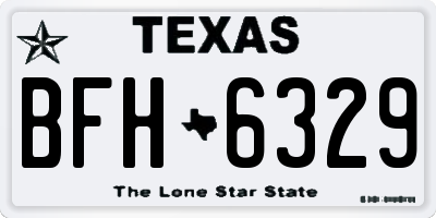 TX license plate BFH6329