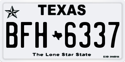 TX license plate BFH6337