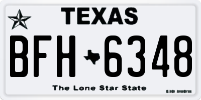 TX license plate BFH6348