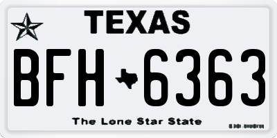 TX license plate BFH6363