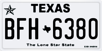 TX license plate BFH6380