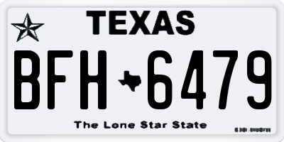 TX license plate BFH6479