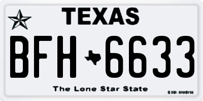 TX license plate BFH6633