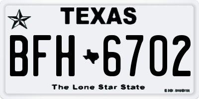 TX license plate BFH6702