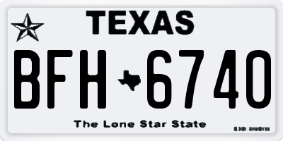 TX license plate BFH6740