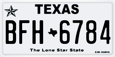 TX license plate BFH6784